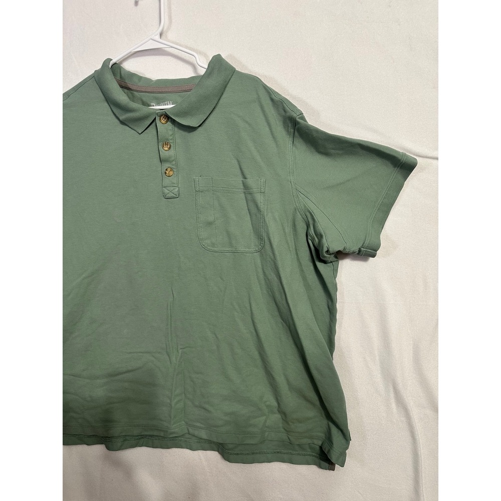 Duluth Trading Co Mens 3XL Relaxed Fit Polo Shirt Sage Green Cotton Pocket Pique - Picture 4 of 10